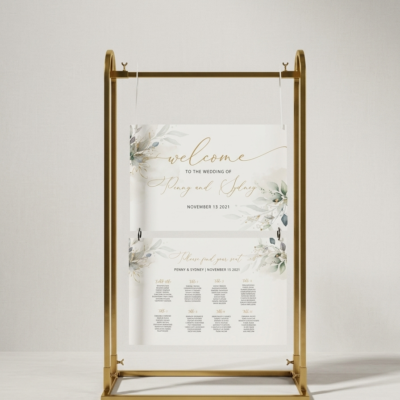Bronze Gold Metal Sign Stand