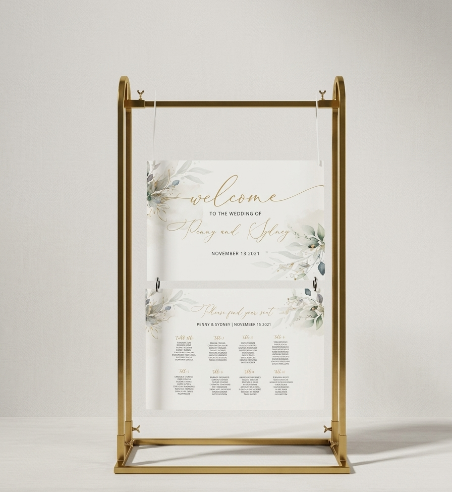 Bronze Gold Metal Sign Stand